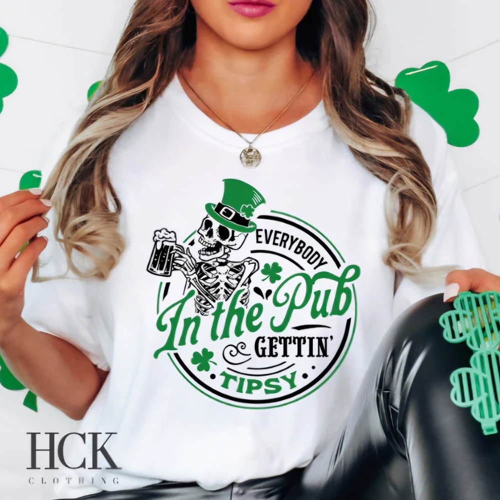 HCK Clothing White and Green Graphic Tee - Short Sleeve